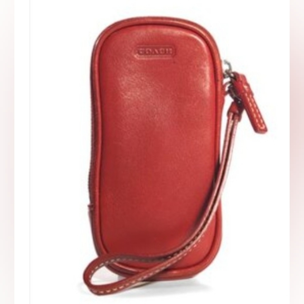 Coach Vintage Y2K Red Leather  Mini Pouch Case